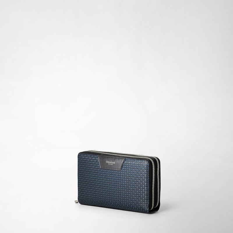 Serapian Pochette da viaggio zip doppia stepan blu oceano-nero Offerta Anniversario