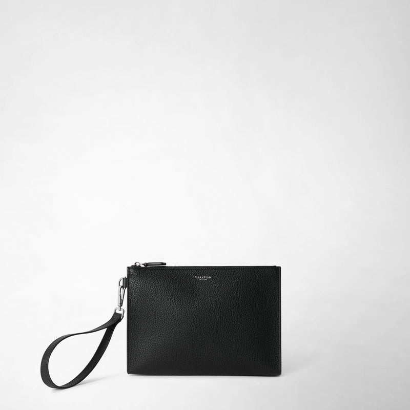 Serapian POCHETTE CON ZIP IN PELLE CACHEMIRE Spedizione Gratuita