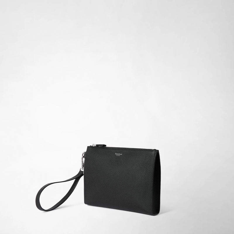 Serapian POCHETTE CON ZIP IN PELLE CACHEMIRE Spedizione Gratuita