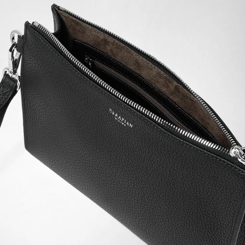 Serapian POCHETTE CON ZIP IN PELLE CACHEMIRE Spedizione Gratuita
