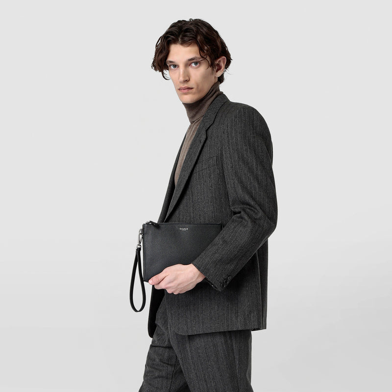 Serapian POCHETTE CON ZIP IN PELLE CACHEMIRE Presa