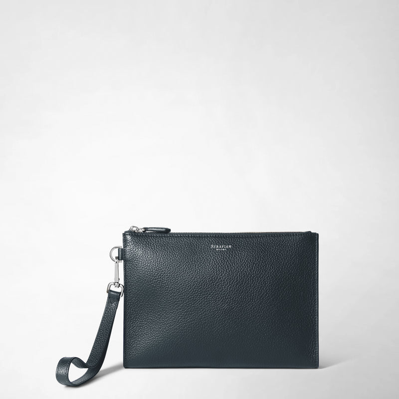 Serapian POCHETTE CON ZIP IN PELLE CACHEMIRE Presa
