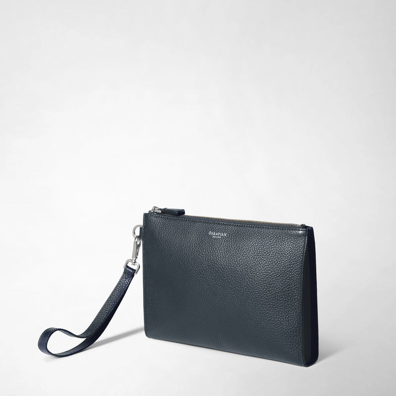 Serapian POCHETTE CON ZIP IN PELLE CACHEMIRE Presa