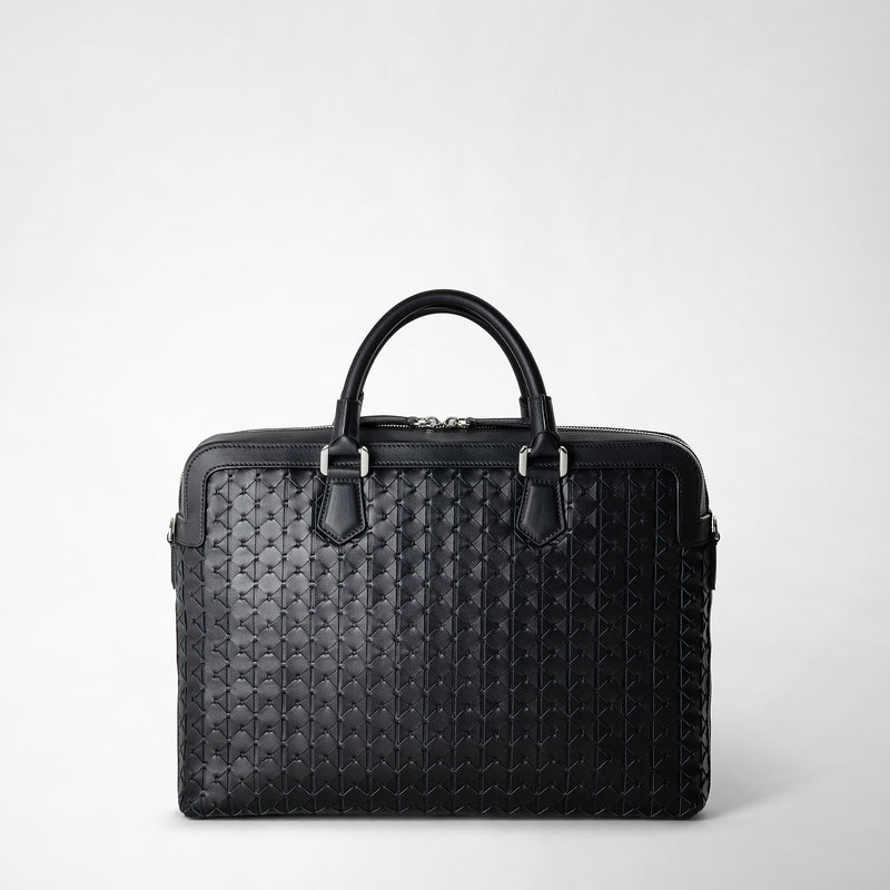 Serapian Extra slim briefcase in mosaico black Vendita Calda