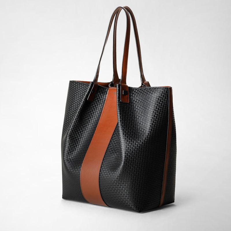 Serapian Borsa shopping vertical secret stepan 72 nero-cuoio Vendita Economica
