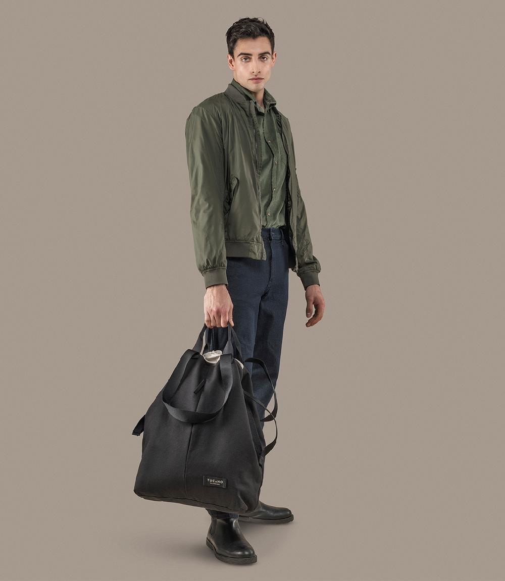 Tucano Borsa shopper verticale in canvas Qualità
