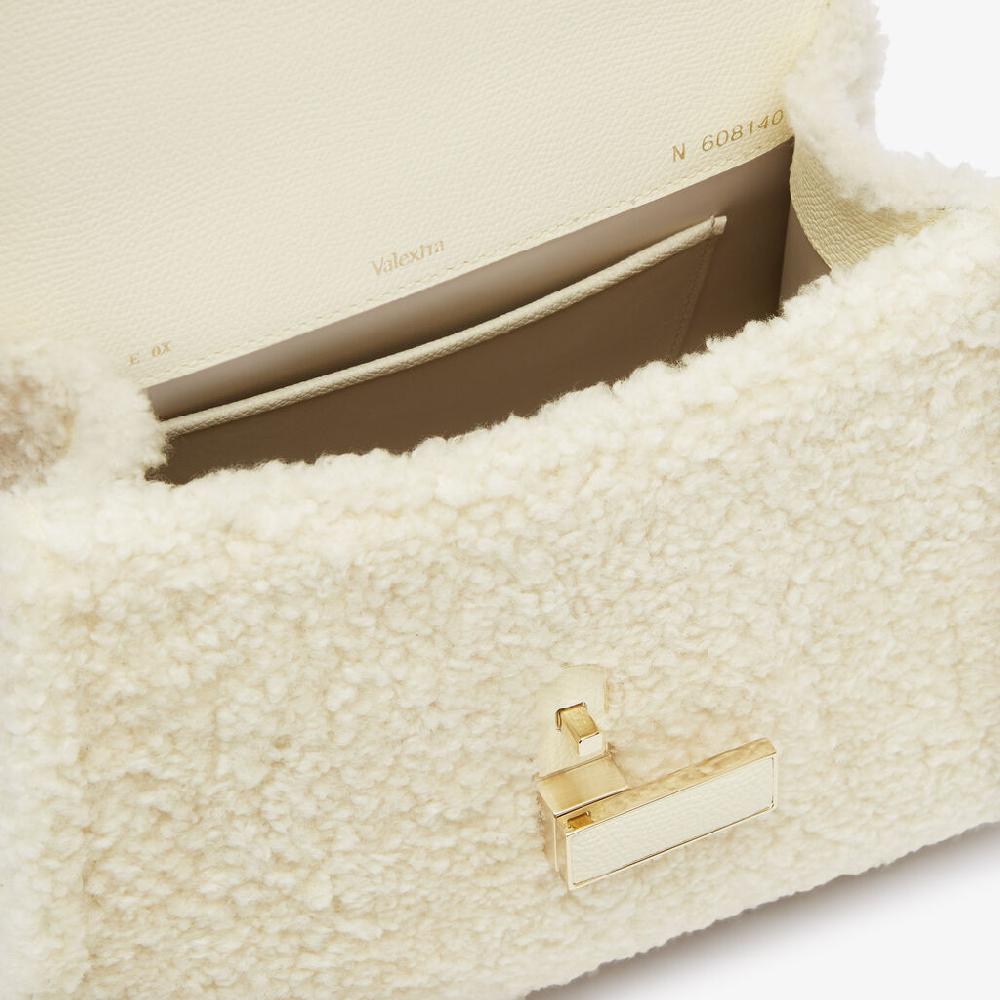 ﻿Valextra BORSA PICCOLA ISIDE MONTONE/VITELLO VS ORO CHIARO Qualità