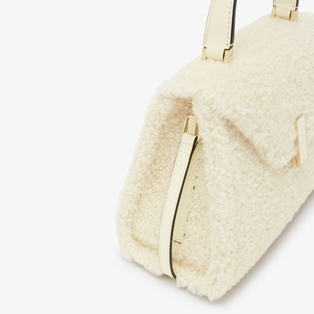 ﻿Valextra BORSA PICCOLA ISIDE MONTONE/VITELLO VS ORO CHIARO Qualità