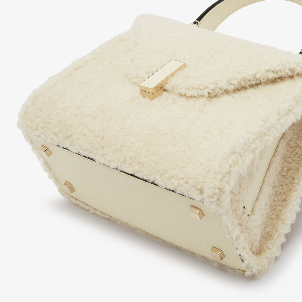 ﻿Valextra BORSA PICCOLA ISIDE MONTONE/VITELLO VS ORO CHIARO Qualità