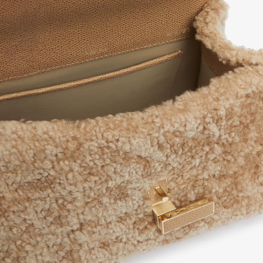 Valextra Borsa a mano da Donna di Lusso in Shearling Beige | Valextra Iside Vendita