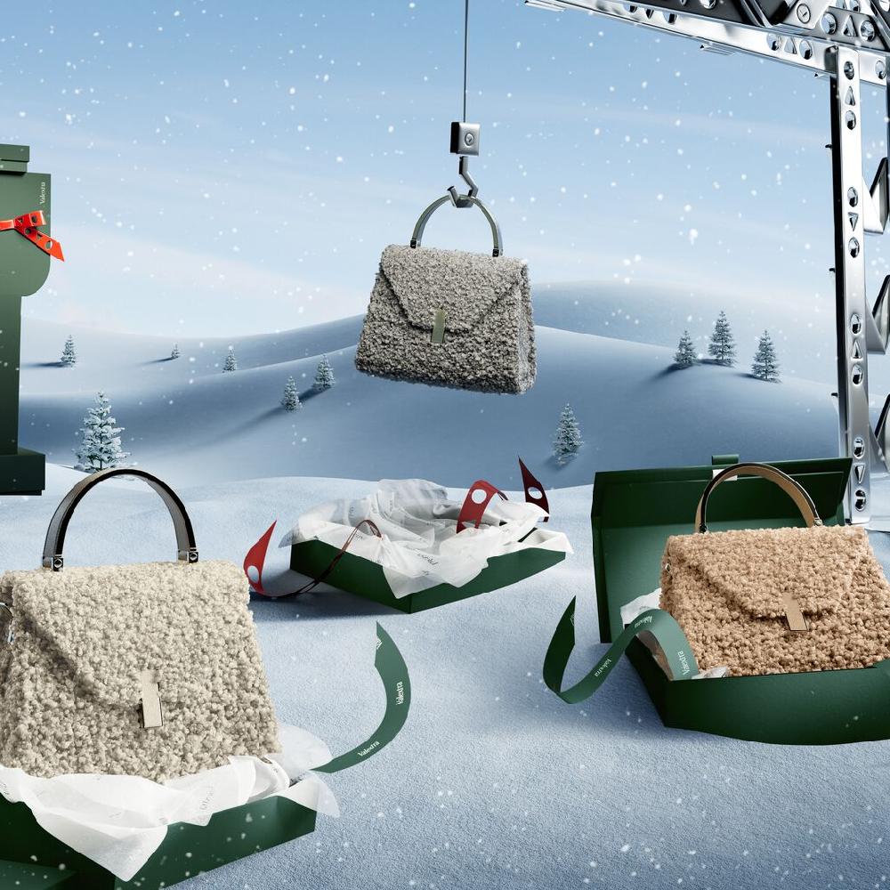 Valextra BORSA PICCOLA ISIDE MONTONE/VITELLO VS ORO CHIARO Soddisfazione Garantita