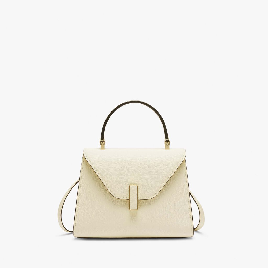 Valextra Iside: Borsa a mano Mini in Pelle Bianca | Valextra