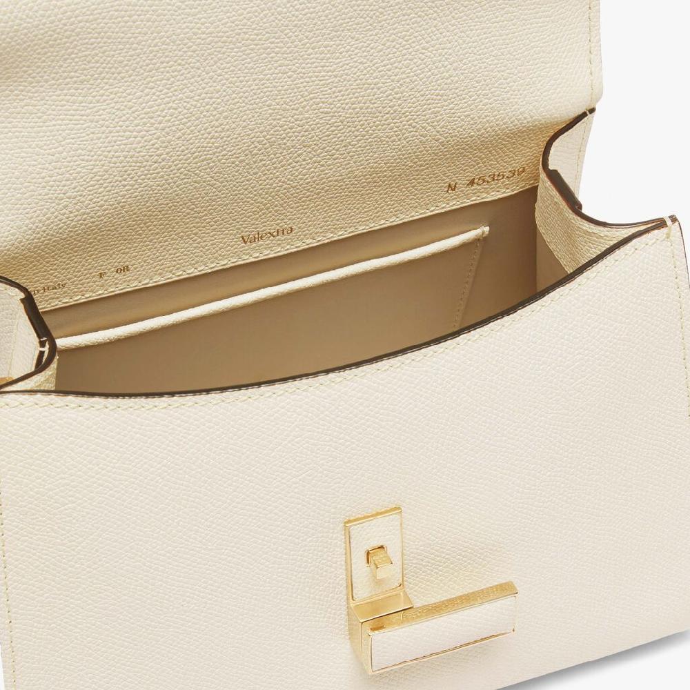 Valextra Iside: Borsa a mano Mini in Pelle Bianca | Valextra Consegna Veloce