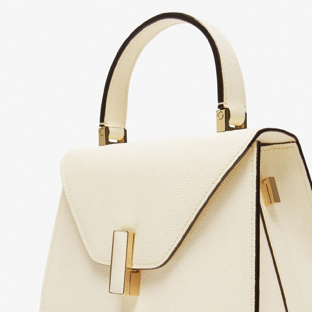 Valextra Iside: Borsa a mano Mini in Pelle Bianca | Valextra Consegna Veloce