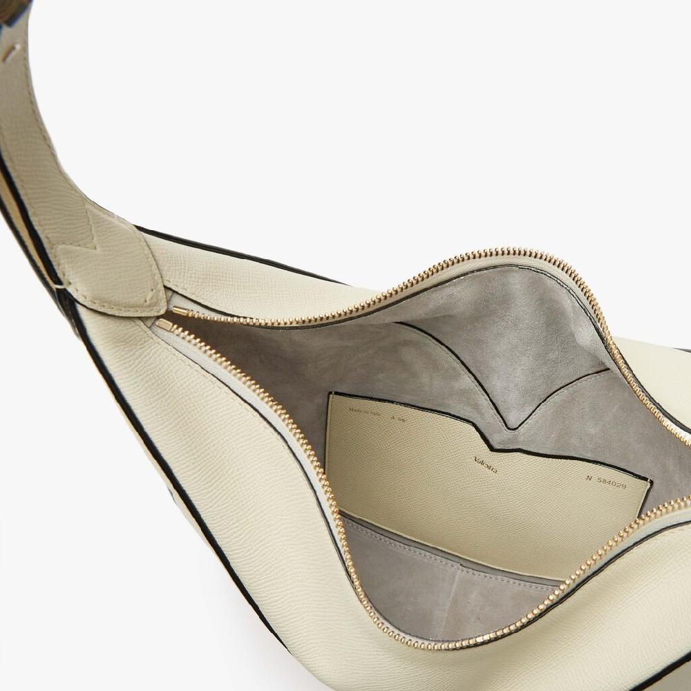 Valextra Borsa hobo da Donna di Lusso in pelle Bianca | Valextra Vivi Shopping Online