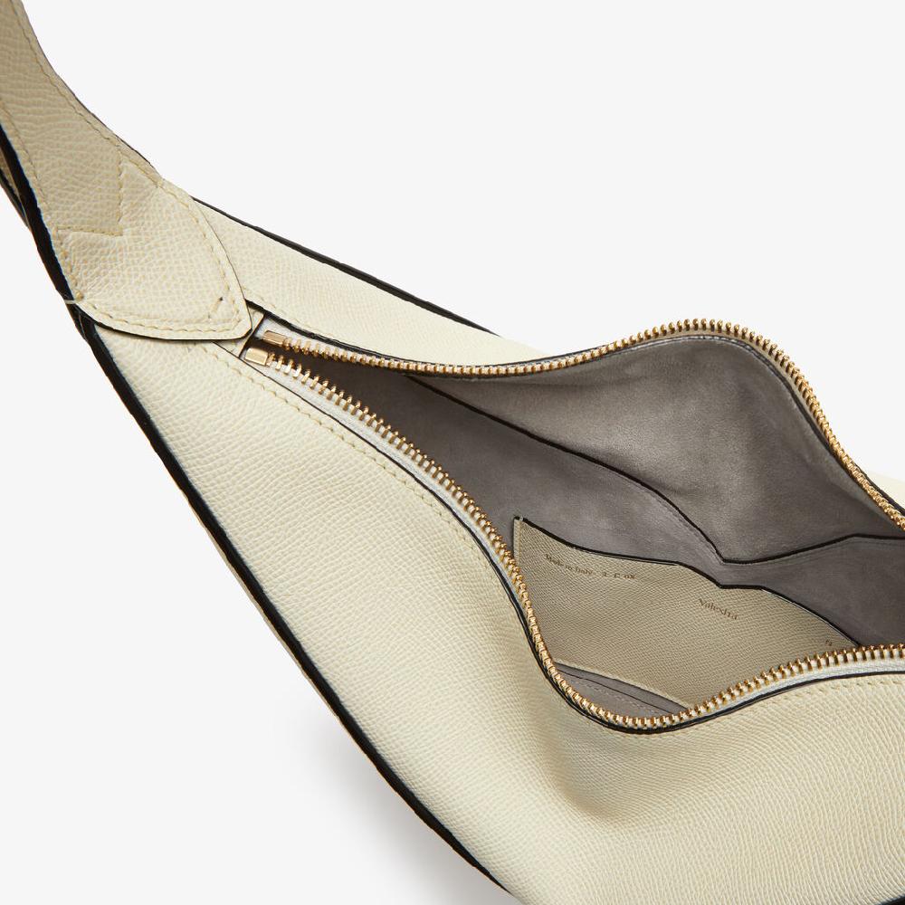 Valextra Borsa Hobo Vivi Mini | Pelle di vitello Millepunte Soft | Bianco Pergamena | Valextra Affare Del Giorno