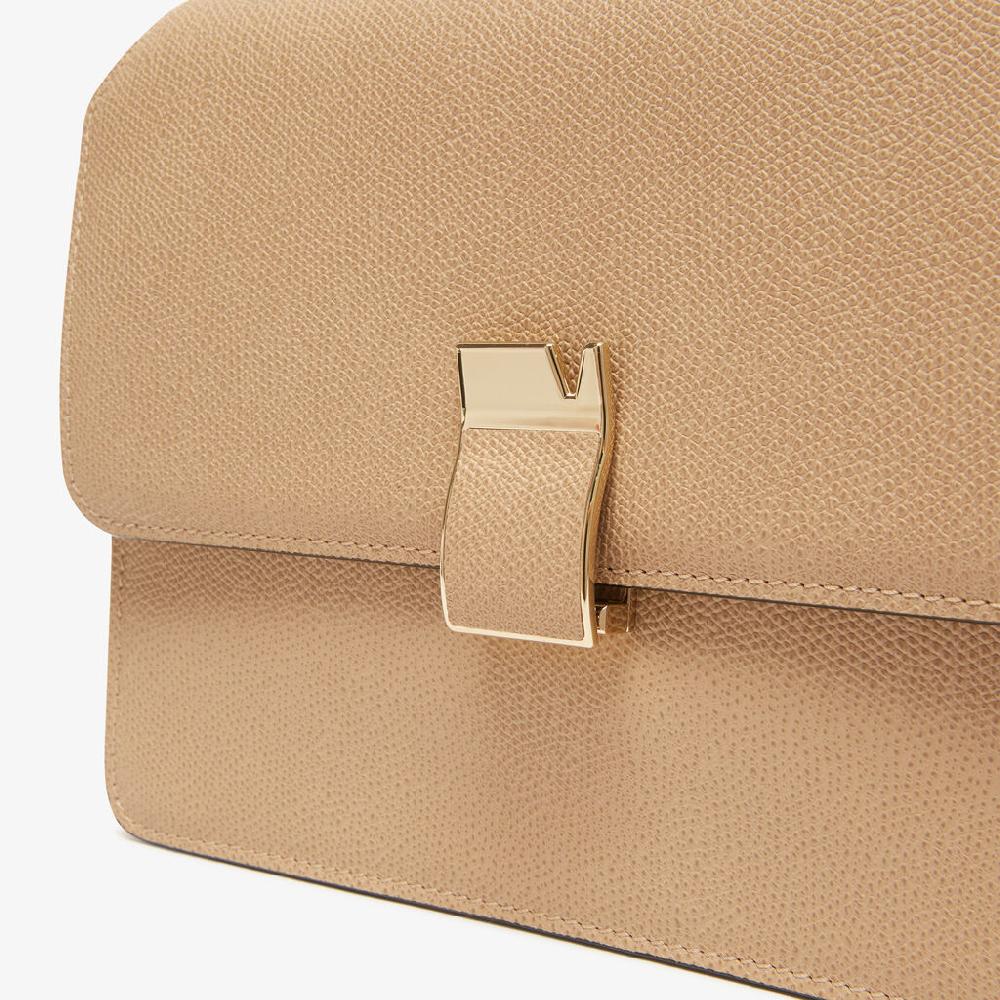 Valextra Borsa a tracolla comoda e versatile in Pelle Beige | Valextra Convenienza