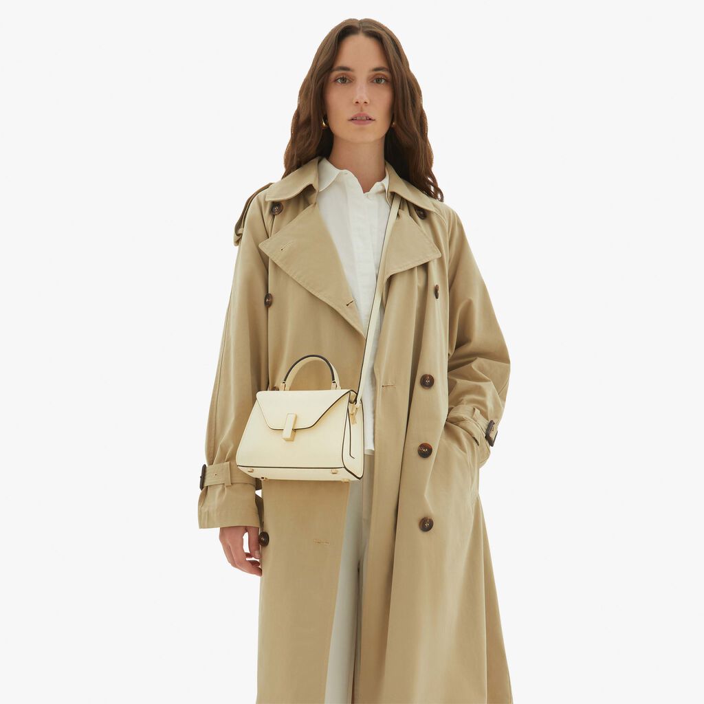 Valextra Borsa a mano Micro in Pelle Bianca | Valextra Iside Presa