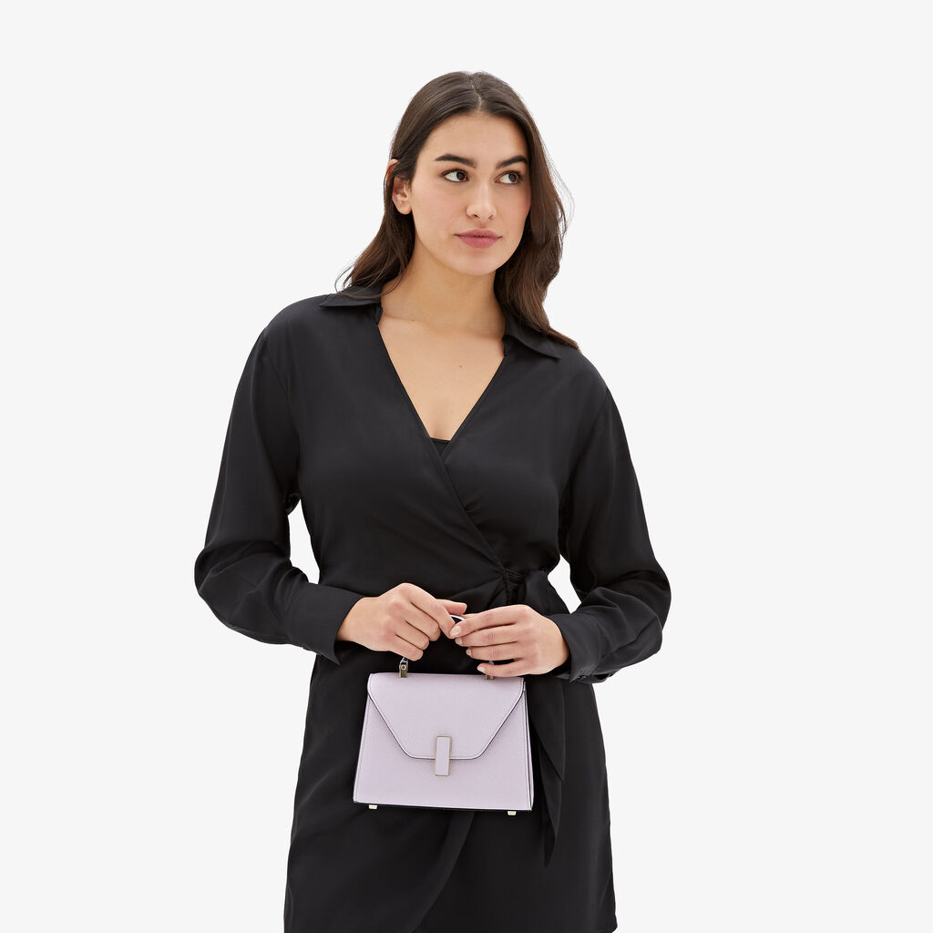 Valextra Borsa a tracolla Donna di Lusso in Pelle Lilla | Valextra Iside Sconto