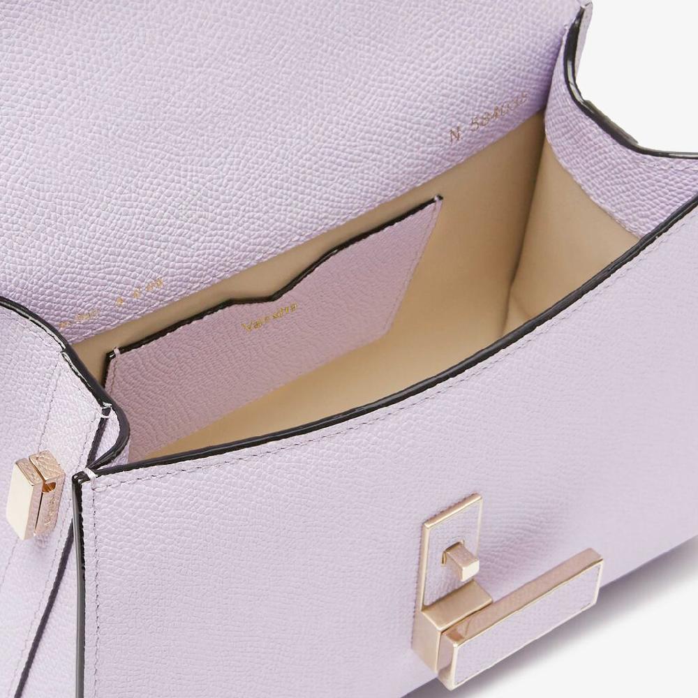 Valextra Borsa a tracolla Donna di Lusso in Pelle Lilla | Valextra Iside Sconto