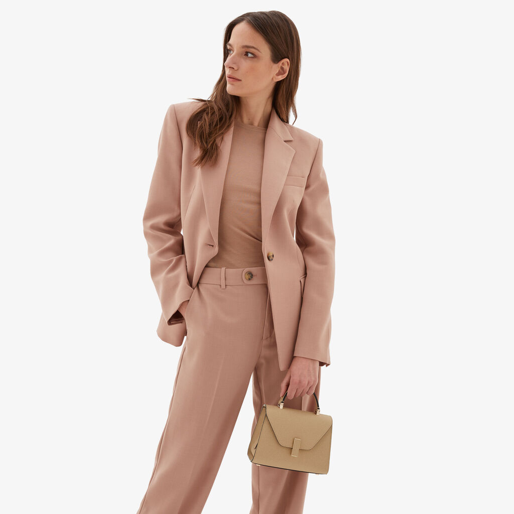Valextra Borsetta in Pelle Beige con tracolla | Valextra Iside Offerta