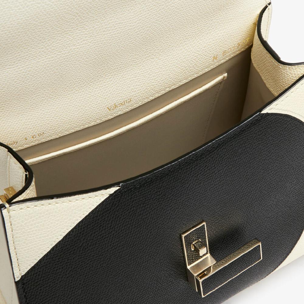 Valextra Borsa a mano da Donna Mini in Pelle Bianca e Nera | Valextra Iside Online