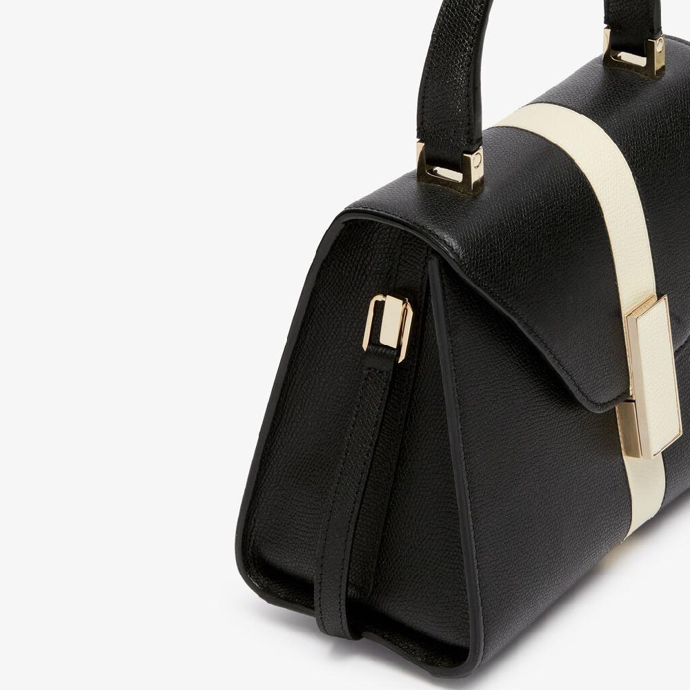 Valextra Borsetta a mano Donna Pelle intarsia Nera e Bianca | Valextra Iside Saldi
