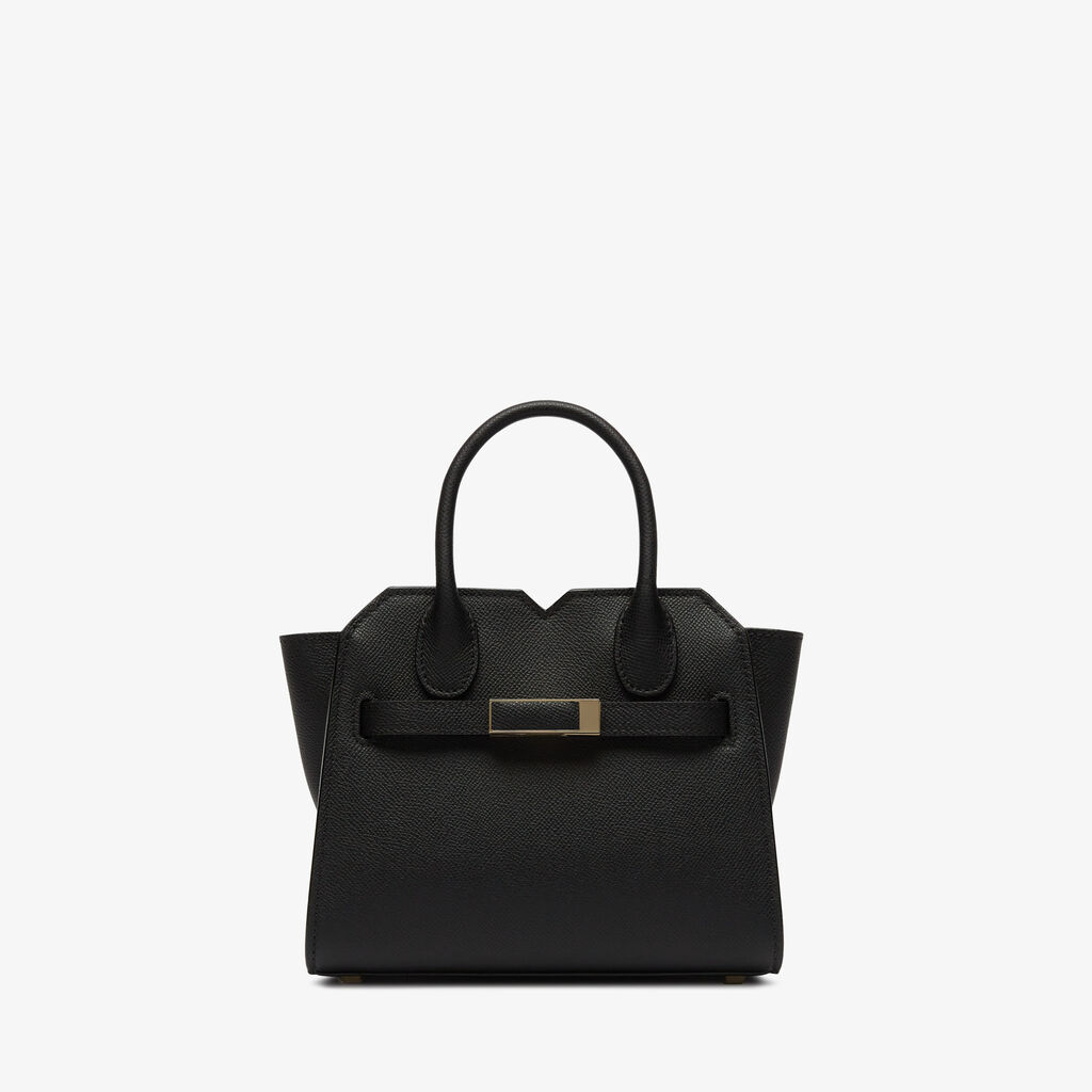 Valextra Borsa a Tracolla Milano Micro | Pelle di vitello Millepunte Soft | Nero | Valextra