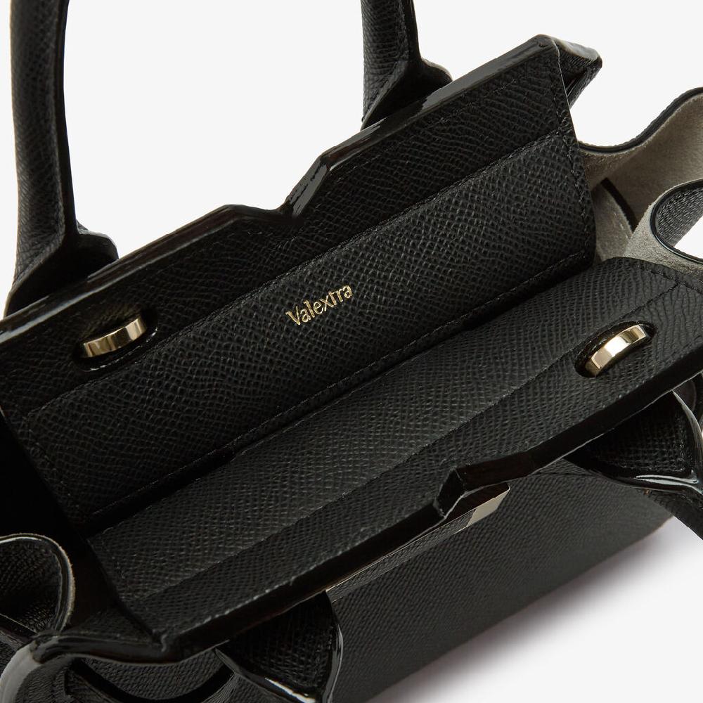 Valextra Borsa a Tracolla Milano Micro | Pelle di vitello Millepunte Soft | Nero | Valextra Hotsell