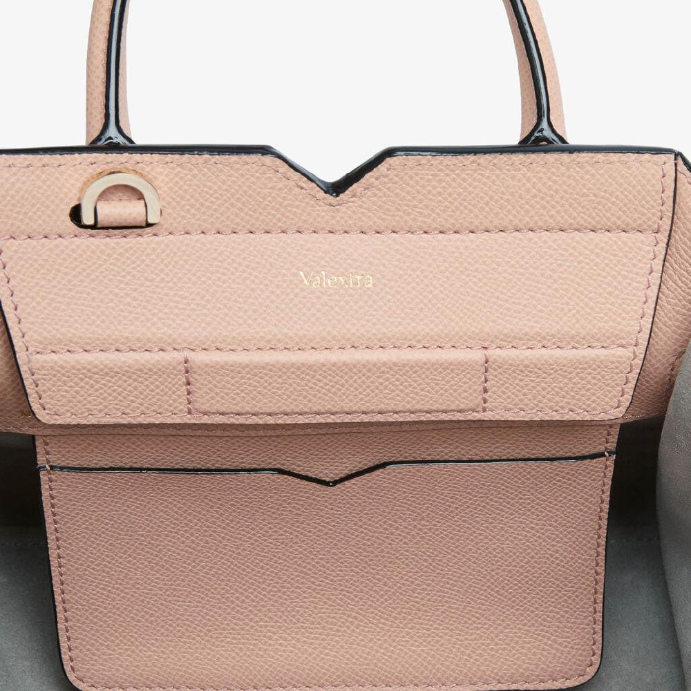 Valextra Borsa a Tracolla Milano Micro | Pelle di vitello Millepunte Soft | Rosa Bonne Mine | Valextra Vendita Calda