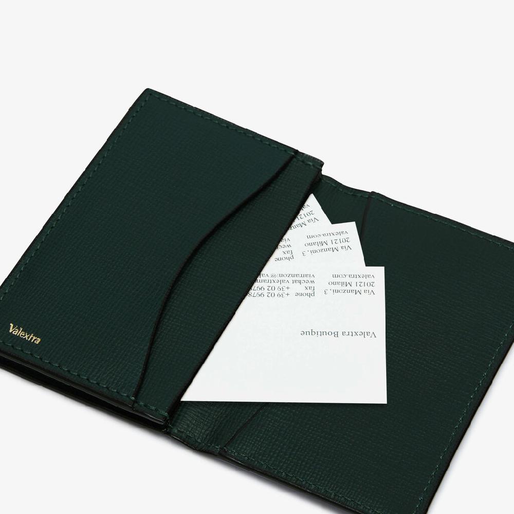 Valextra Porta carte di credito elegante in Pelle Verde | Valextra Nuova
