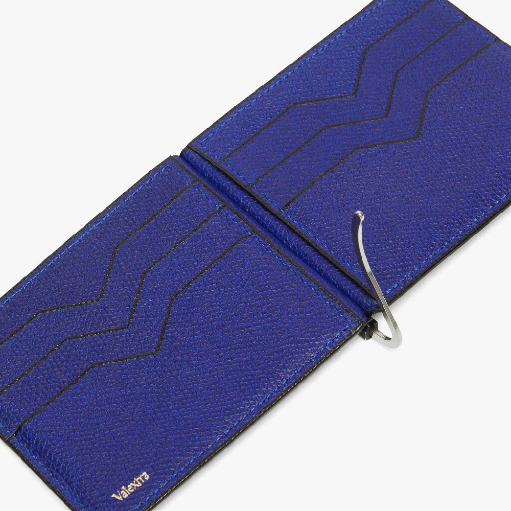Valextra Portafoglio con fermasoldi in Pelle Blu | Valextra Moda