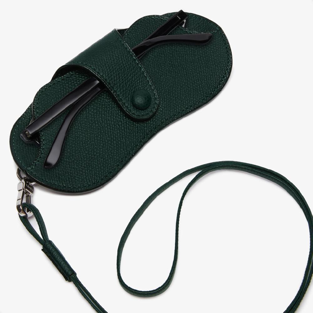 Valextra Custodia porta occhiali di Lusso in Pelle Verde | Valextra In Linea