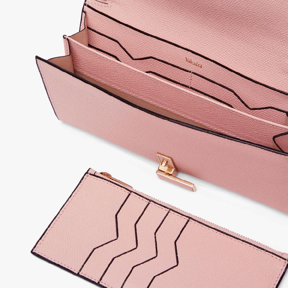 Valextra Portafoglio grande in Pelle Rosa | Valextra Iside Nuovo