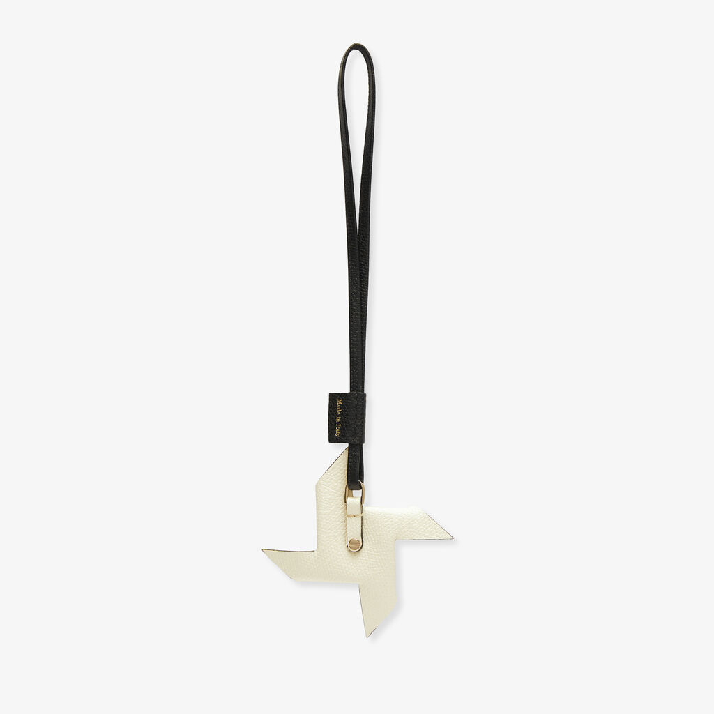 Valextra Charm Girandola | Pelle di vitello Millepunte | Nero/Bianco Pergamena | Valextra Vendita