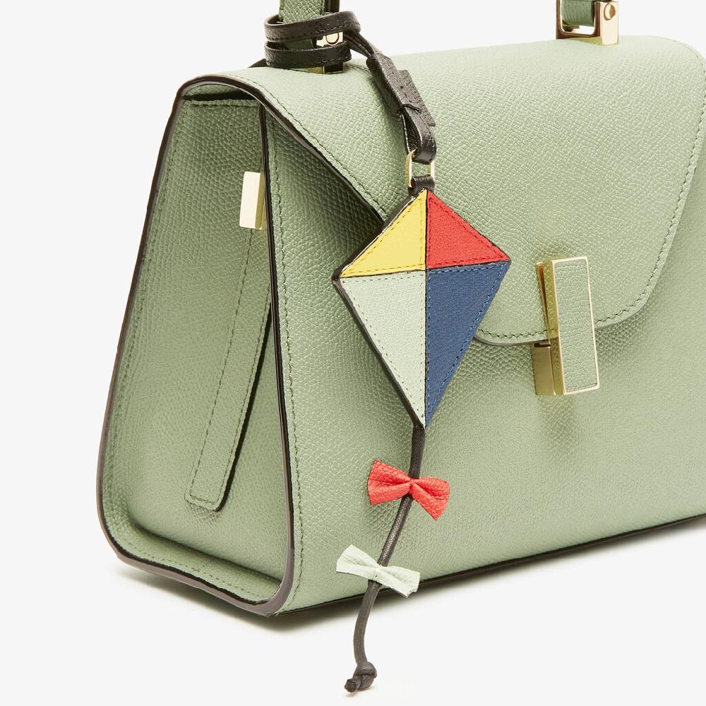 Valextra Charm Aquilone | Pelle di vitello Millepunte | Verde Menta/Blu Zaffiro/Rosso Cremisi/Giallo/Nero | Valextra Promozione