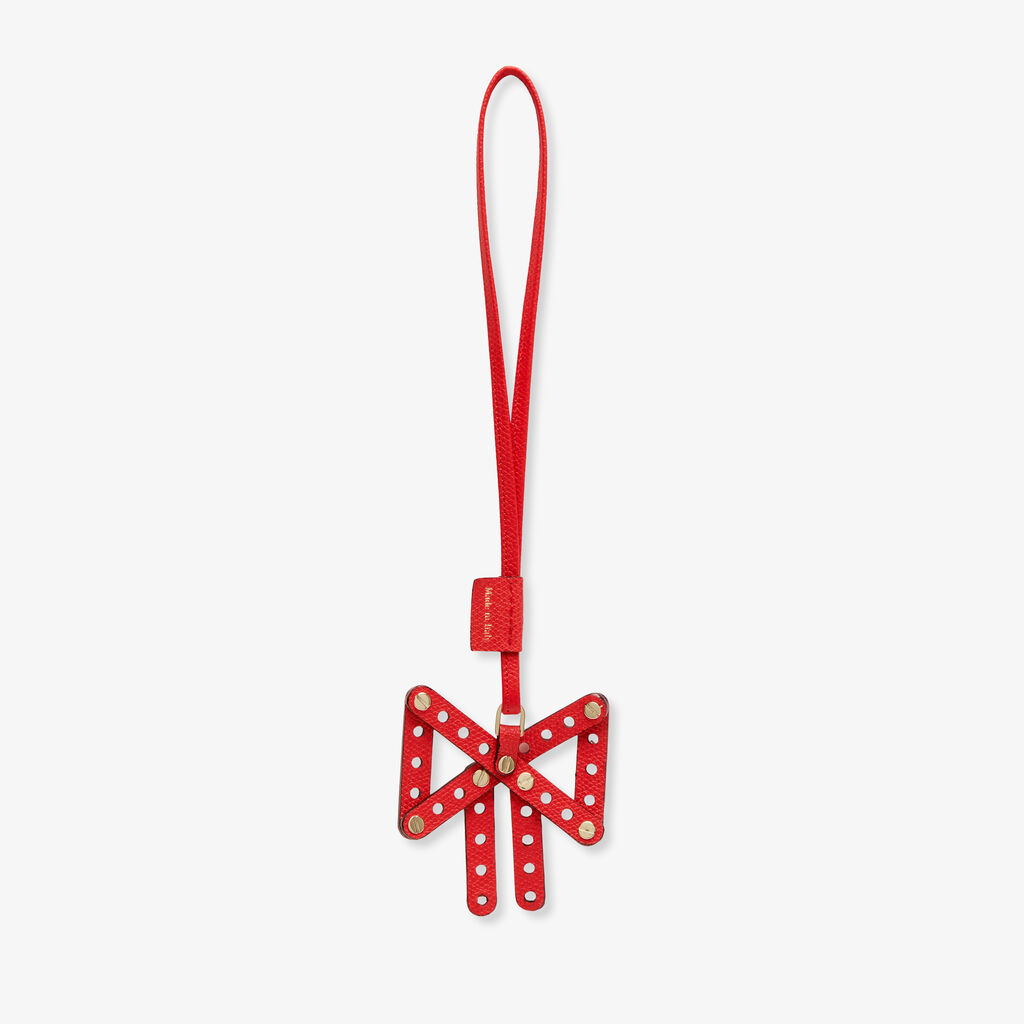 Valextra Charm Engineering Beauty Fiocco | Pelle di vitello Millepunte | Rosso Cremisi | Valextra Pezzi Unici