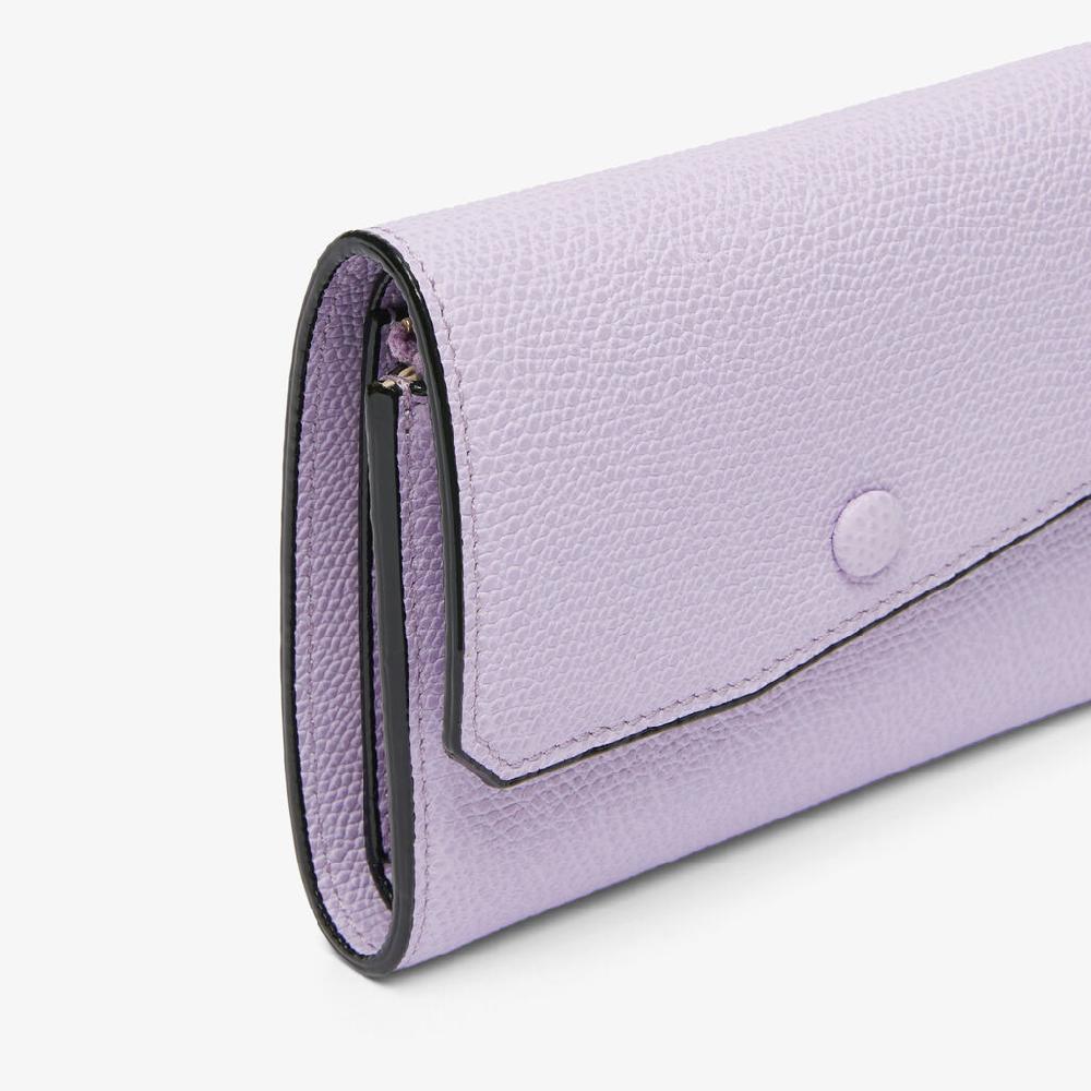 Valextra Portafoglio piccolo da Donna di Lusso in Pelle Lilla | Valextra Pocket Soddisfazione Garantita