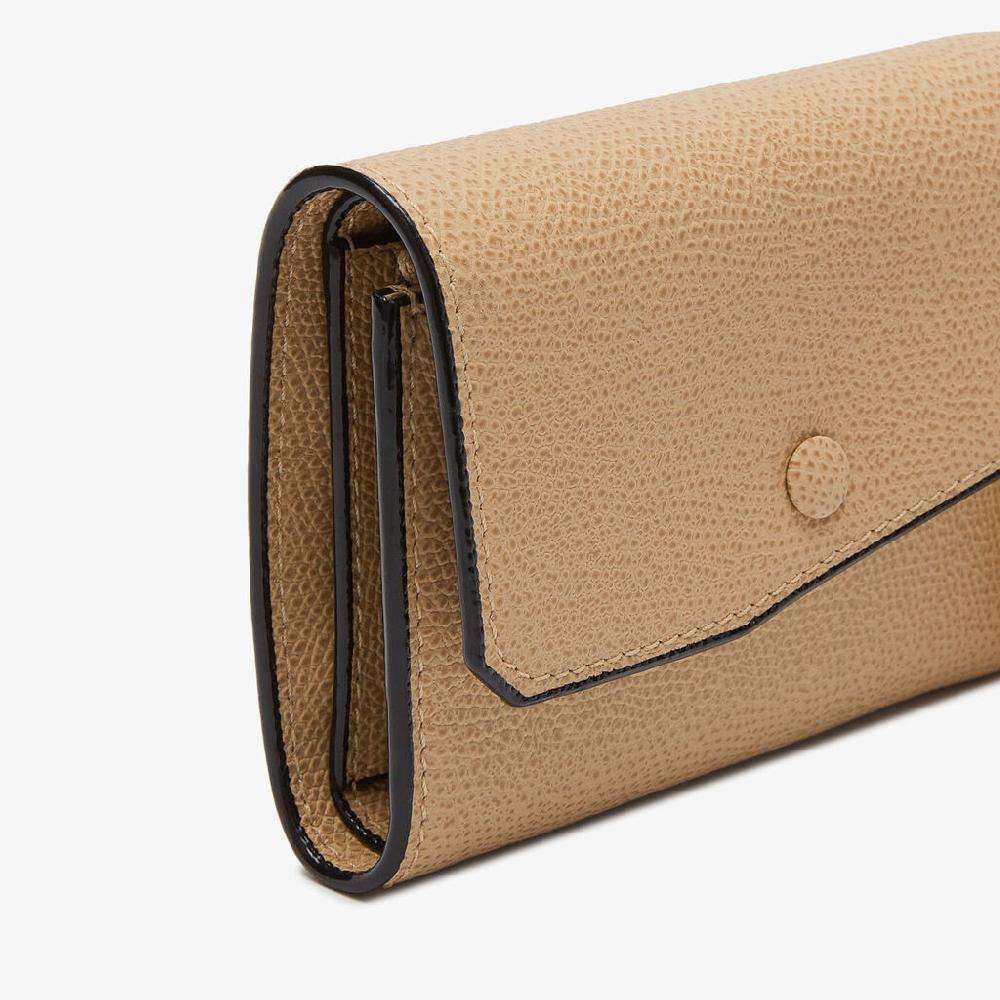 Valextra Portafoglio piccolo di Lusso in Pelle Beige | Valextra Pocket Negozi Online