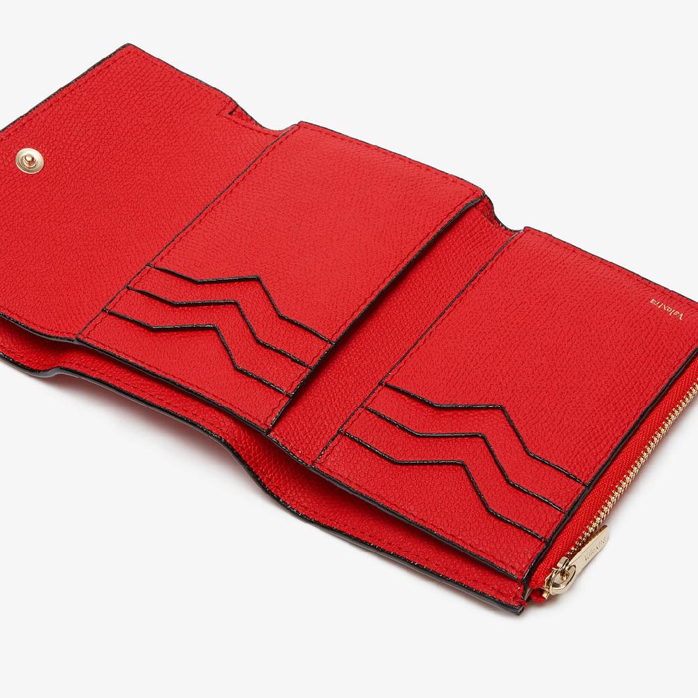 Valextra Portafoglio da Donna in Pelle Rossa cremisi | Valextra Pocket Acquista Ora