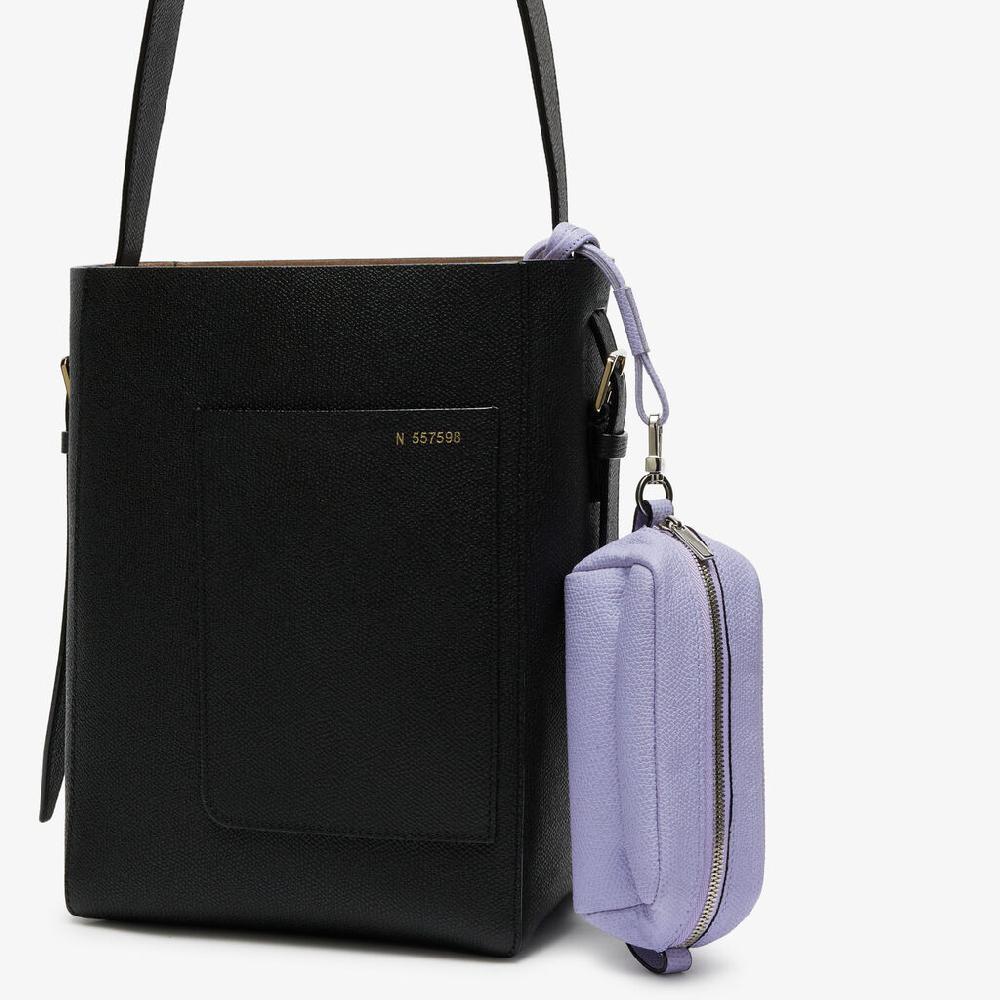 Valextra Trousse da Donna in Pelle Lilla con tracolla | Valextra Consegna Veloce