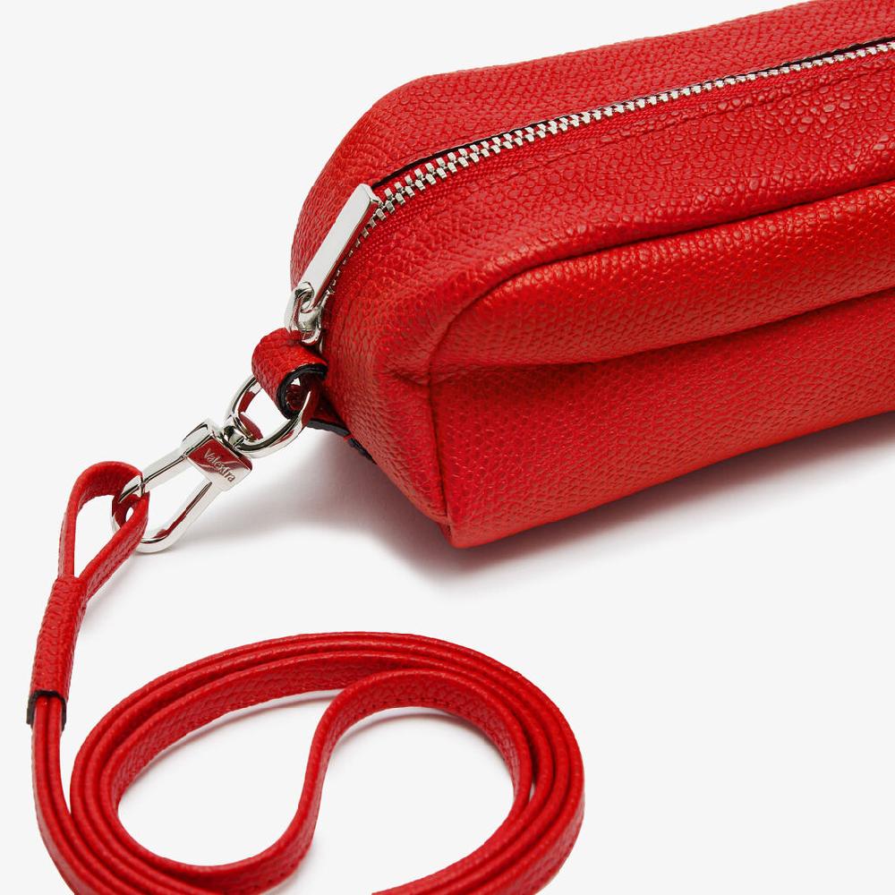 Valextra Trousse da Donna in Pelle Rossa con tracolla | Valextra Shopping Online