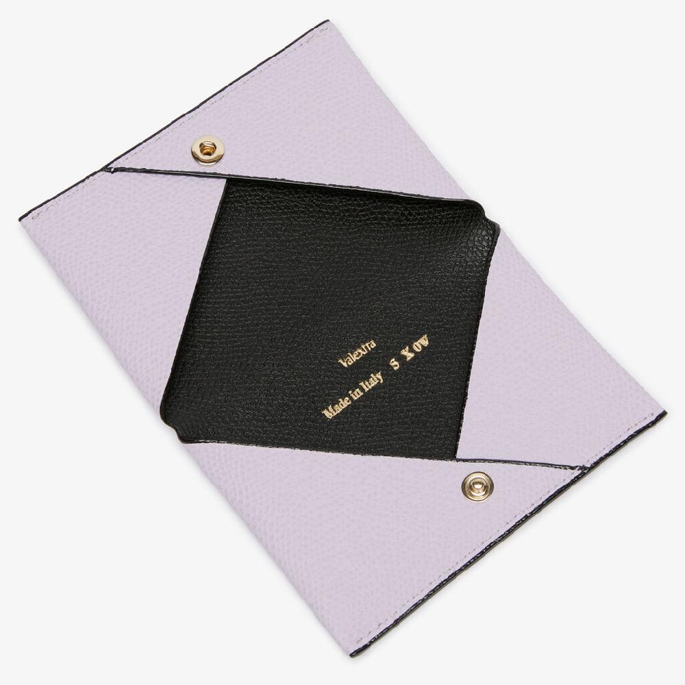 Valextra Porta carte con bottone da Donna in Pelle Rosa e Nera | Valextra Novità