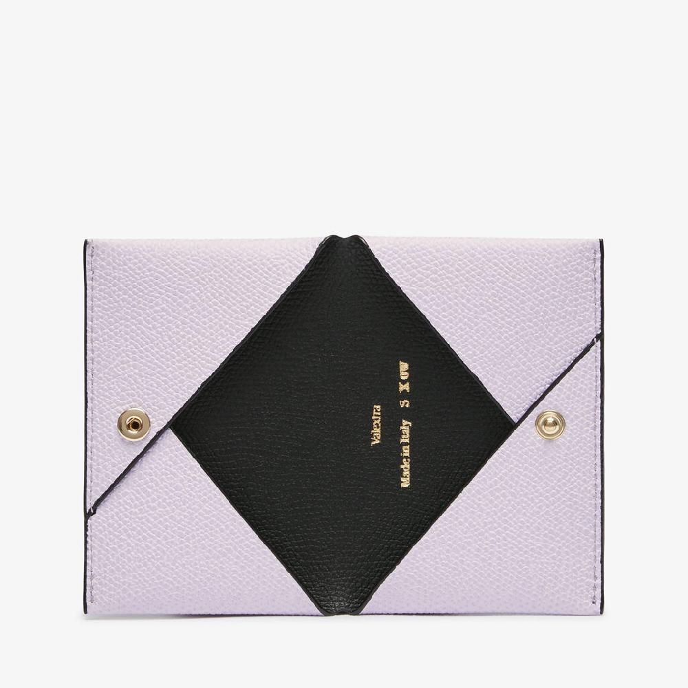 Valextra Porta carte con bottone da Donna in Pelle Rosa e Nera | Valextra Novità