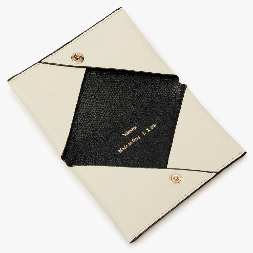Valextra Porta carte piccolo da Donna in Pelle Bianca e Nera | Valextra Presa