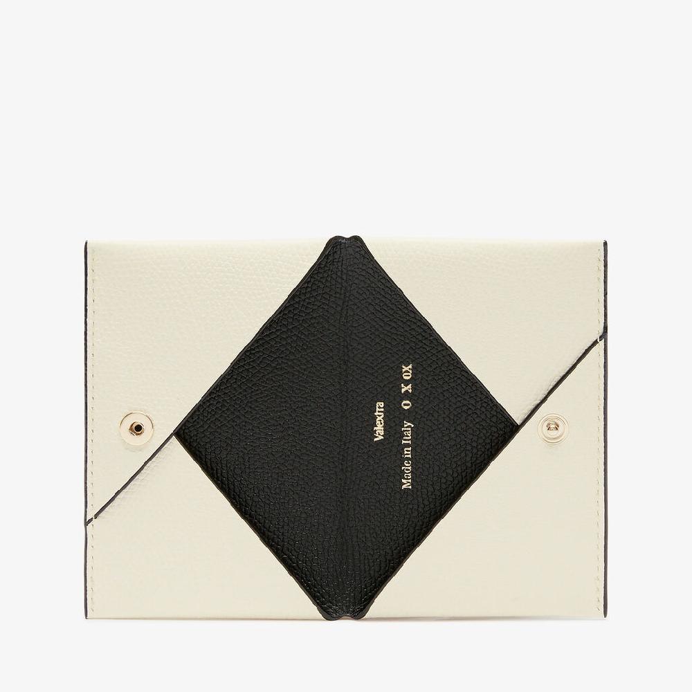 Valextra Porta carte piccolo da Donna in Pelle Bianca e Nera | Valextra Presa