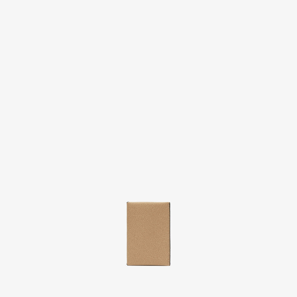 Valextra Porta carte piccolo di Lusso in Pelle Beige e Nera | Valextra
