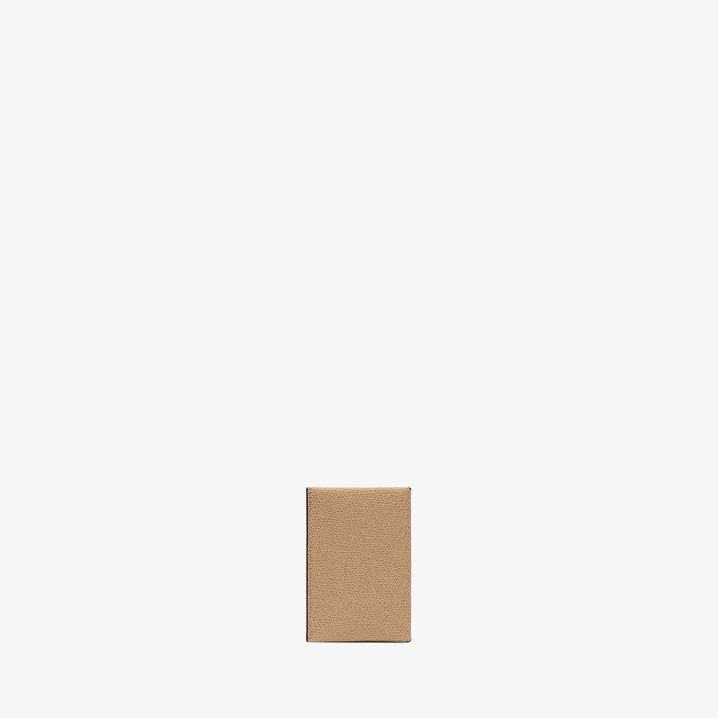 Valextra Porta carte piccolo di Lusso in Pelle Beige e Nera | Valextra Sconto