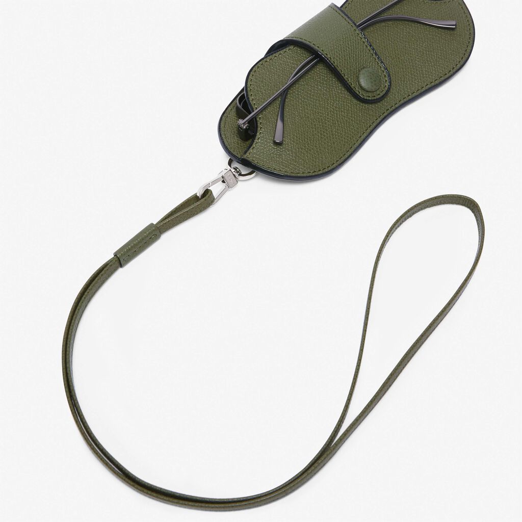 Valextra Custodia occhiali in Pelle Verde Militare | Valextra Outlet
