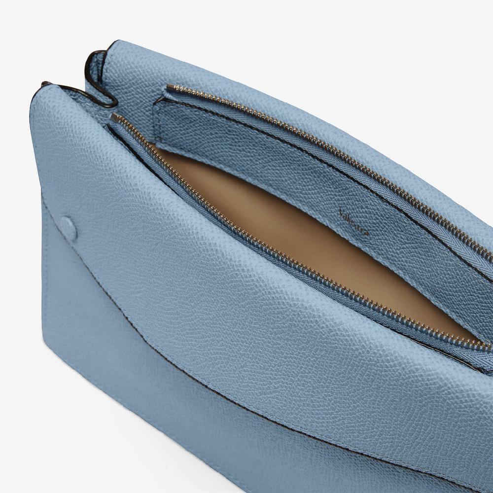 Valextra Borsa a tracolla da Uomo in Pelle Azzurra | Valextra Pocket Vendita Calda